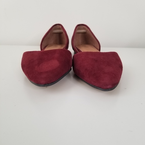 J. Jill Burgundy Suede D'Orsay Slip on Pointed Toe Flat Shoes Size 6 - Picture 2 of 9